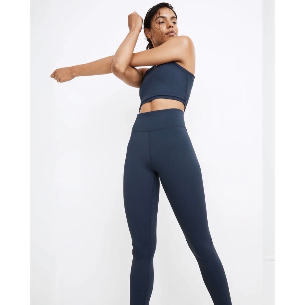 Madewell New MWL For High Rise 25" Leggings Pocket Dark Nightfall Blue Plus 2X